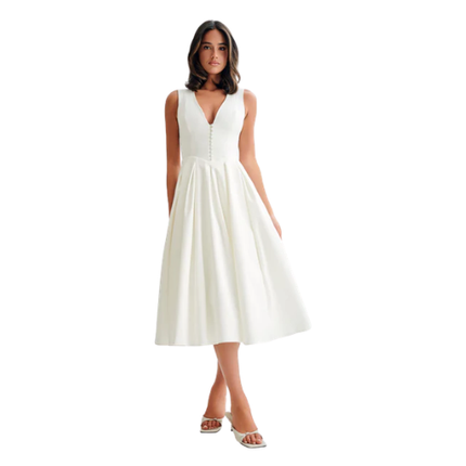 Women’s Sleeveless V Neck Midi Dress