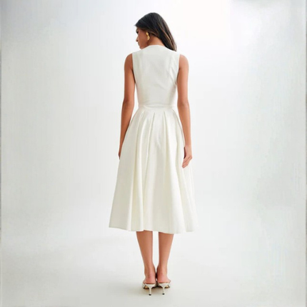 Women’s Sleeveless V Neck Midi Dress
