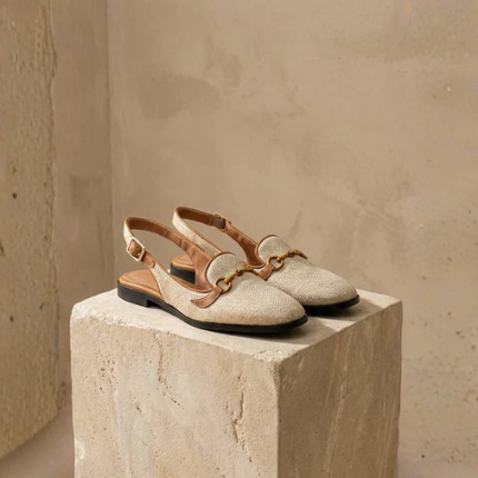 Women’s Slingback Loafers with Metal Chain Detail