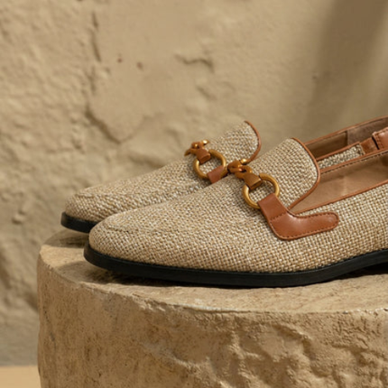 Women’s Slingback Loafers with Metal Chain Detail