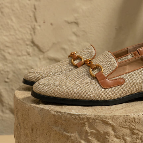 Women’s Slingback Loafers with Metal Chain Detail