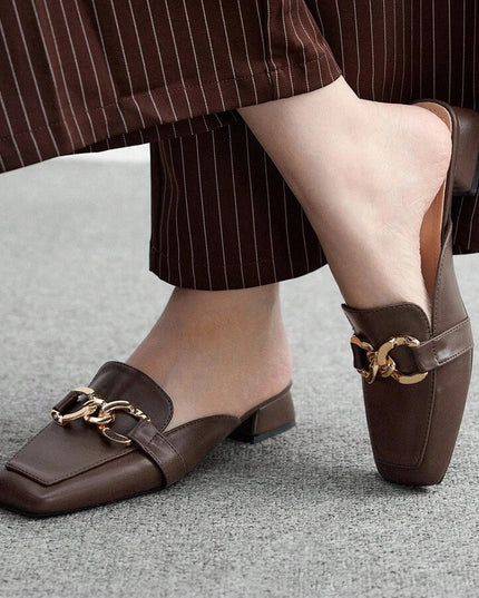 Women’s Square Toe Mule Loafers