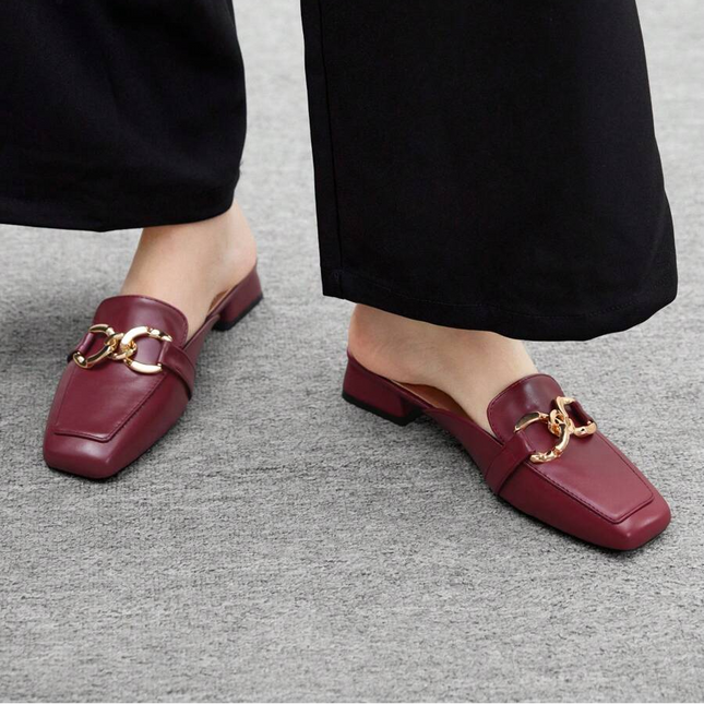 Women’s Square Toe Mule Loafers