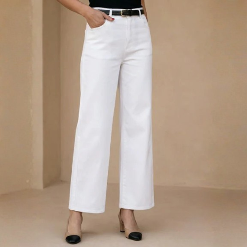 Women’s Straight-Leg Trousers with High Waist