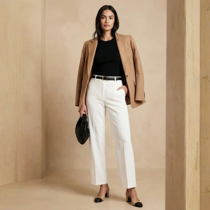 Women’s Straight-Leg Trousers with High Waist