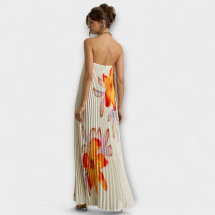 Women’s Strapless Pleated Maxi Dress