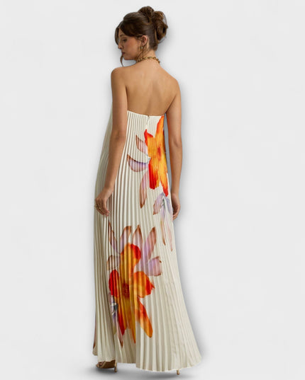 Women’s Strapless Pleated Maxi Dress