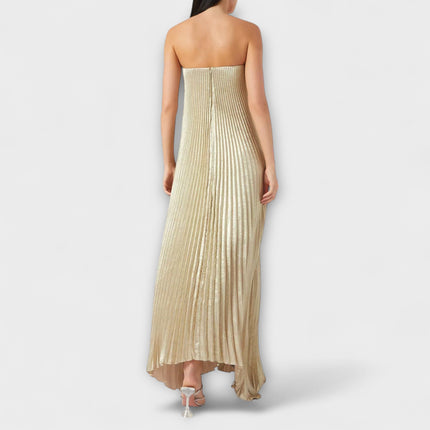 Women’s Strapless Pleated Maxi Dress