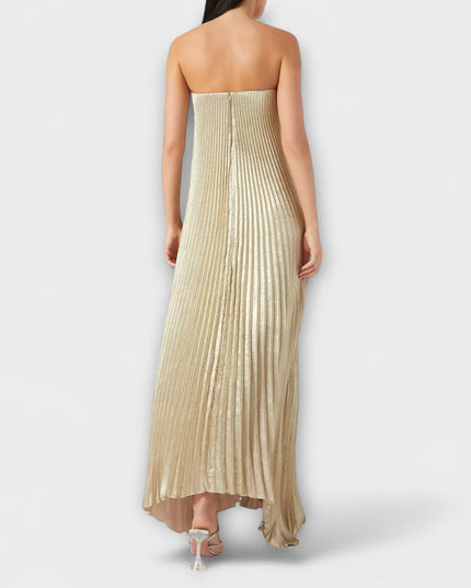 Women’s Strapless Pleated Maxi Dress