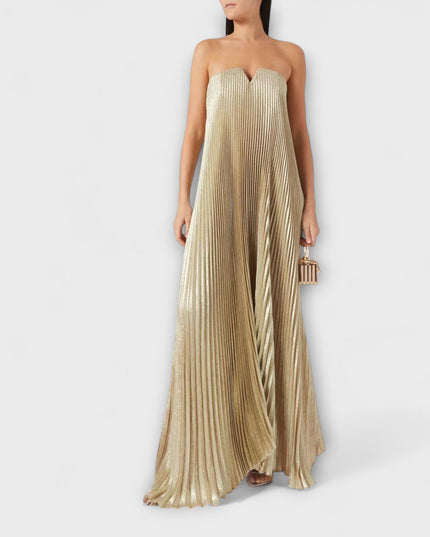 Women’s Strapless Pleated Maxi Dress