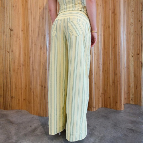 Women’s Striped Halter Top and Wide-Leg Trousers Set