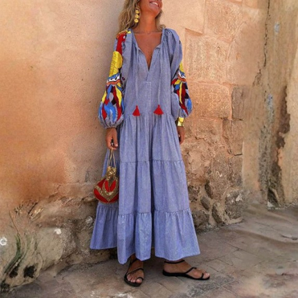 Women’s Striped Tiered Maxi Dress