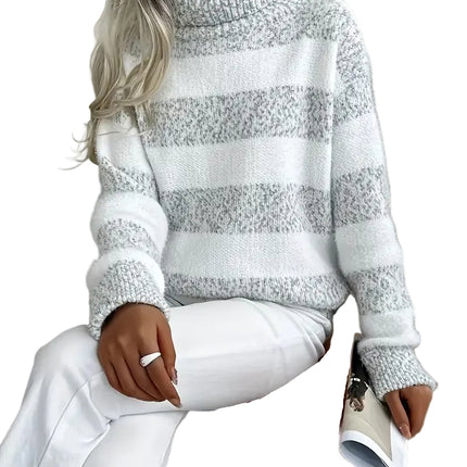 Women’s Striped Turtleneck Sweater