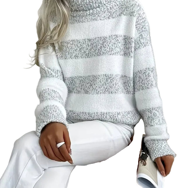 Women’s Striped Turtleneck Sweater