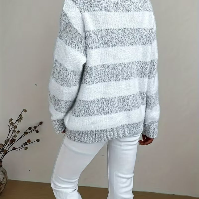 Women’s Striped Turtleneck Sweater