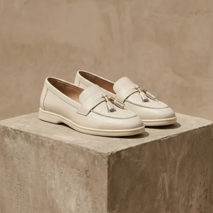 Women’s Tassel Loafers with Apron Toe and Slip-On Design