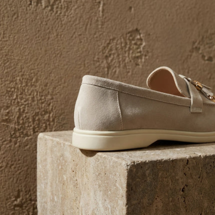 Women’s Tassel Loafers with Apron Toe and Slip-On Design
