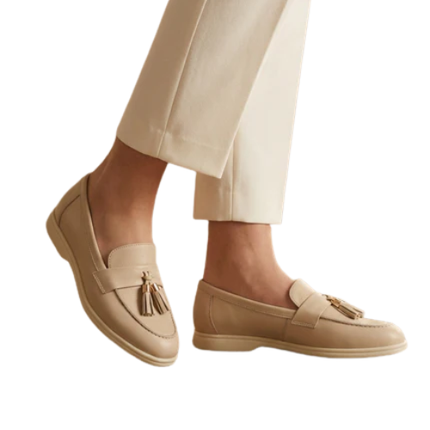 Women’s Tassel Loafers with Apron Toe and Slip-On Design