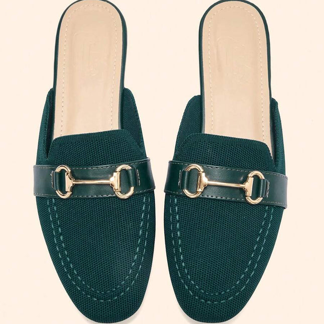 Women’s Textured Horsebit Mule Shoes