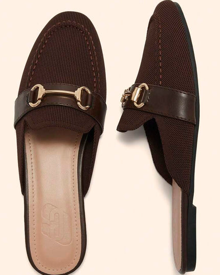 Women’s Textured Horsebit Mule Shoes