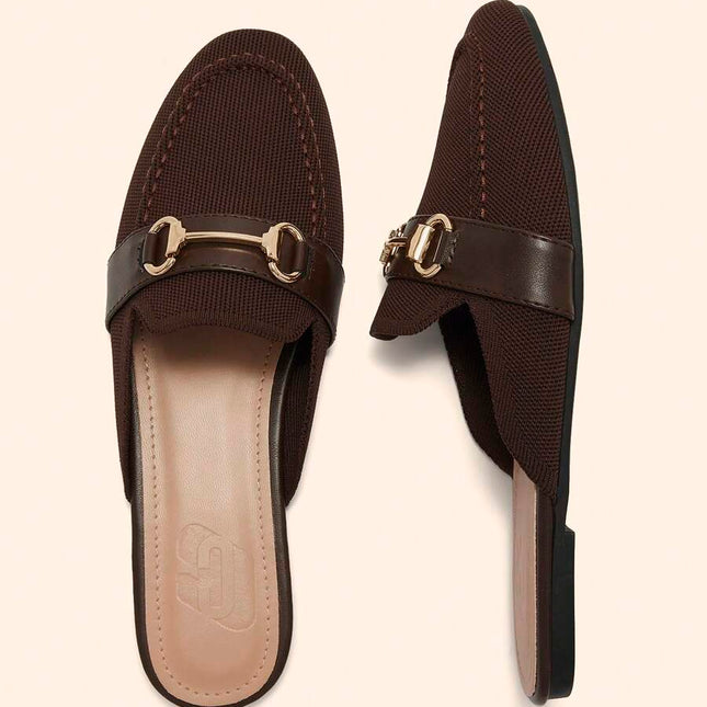 Women’s Textured Horsebit Mule Shoes