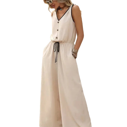 Women’s Wide-Leg Jumpsuit with Drawstring Waist