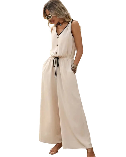 Women’s Wide-Leg Jumpsuit with Drawstring Waist