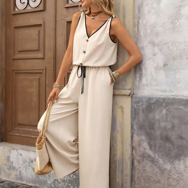 Women’s Wide-Leg Jumpsuit with Drawstring Waist