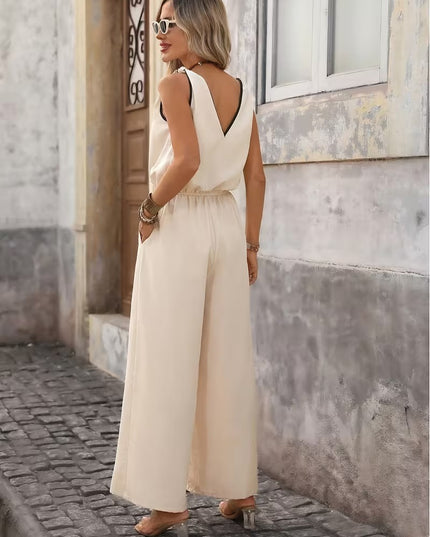 Women’s Wide-Leg Jumpsuit with Drawstring Waist
