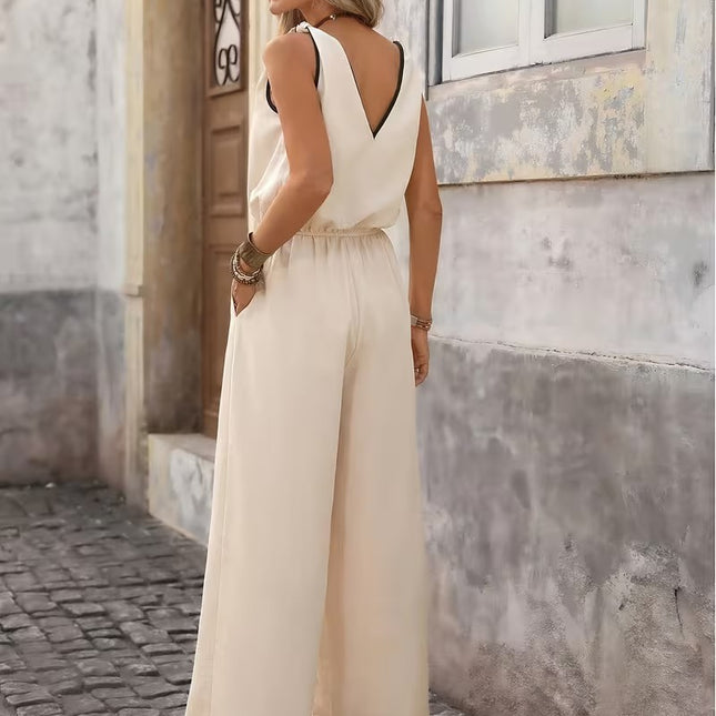 Women’s Wide-Leg Jumpsuit with Drawstring Waist
