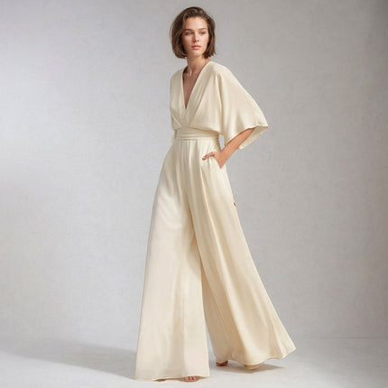 Women’s Wide-Leg Wrap Jumpsuit