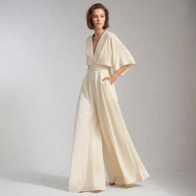 Women’s Wide-Leg Wrap Jumpsuit