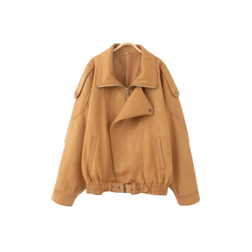Women’s Zip-Up Bomber Jacket with Wide Collar