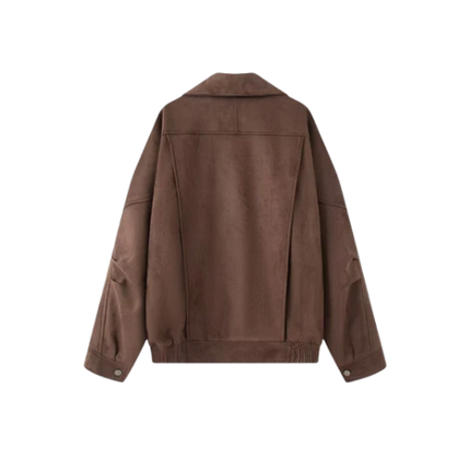 Women’s Zip-Up Bomber Jacket with Wide Collar