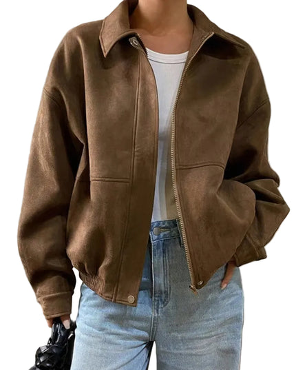 Women’s Zip-Up Jacket with Elasticized Trim