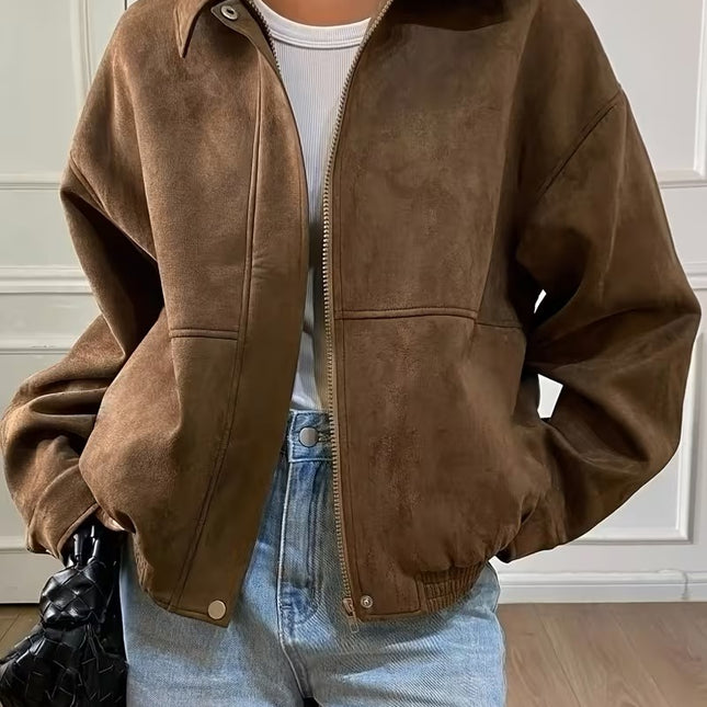Women’s Zip-Up Jacket with Elasticized Trim