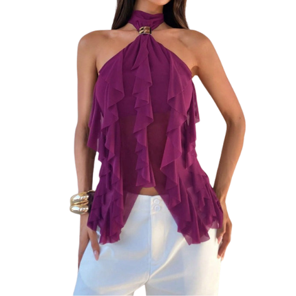 Women’s Halter Ruffle Top