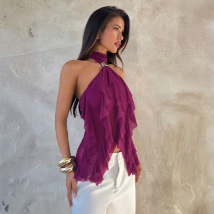 Women’s Halter Ruffle Top