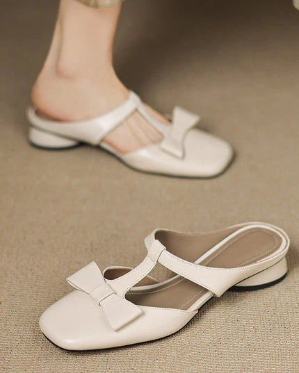 Women's Low Block Heel Square Toe T-Strap Sandal