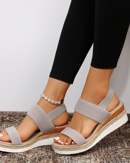 Women's Open-Toe Flatform Sandals with Elastic Straps