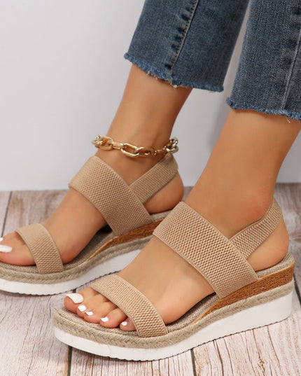 Women's Open-Toe Flatform Sandals with Elastic Straps