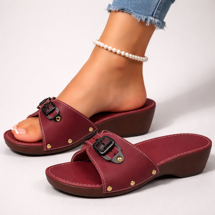 Women's Open Toe Multi-Buckle Strap Platform Sandals