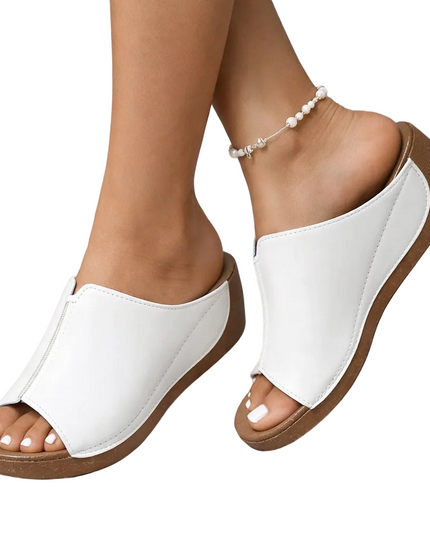 Women's Open Toe Wedge Heel Slip-On Sandal