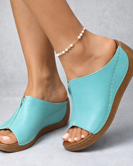 Women's Open Toe Wedge Heel Slip-On Sandal